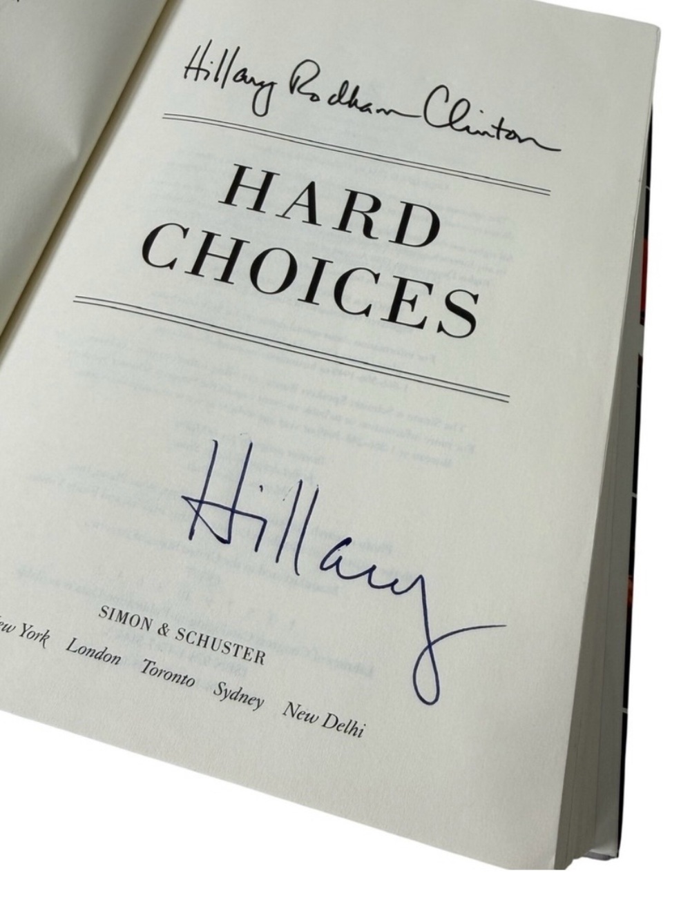 Hillary Clinton Signed Book Hard Choices First Edition Autographed Hard Cover